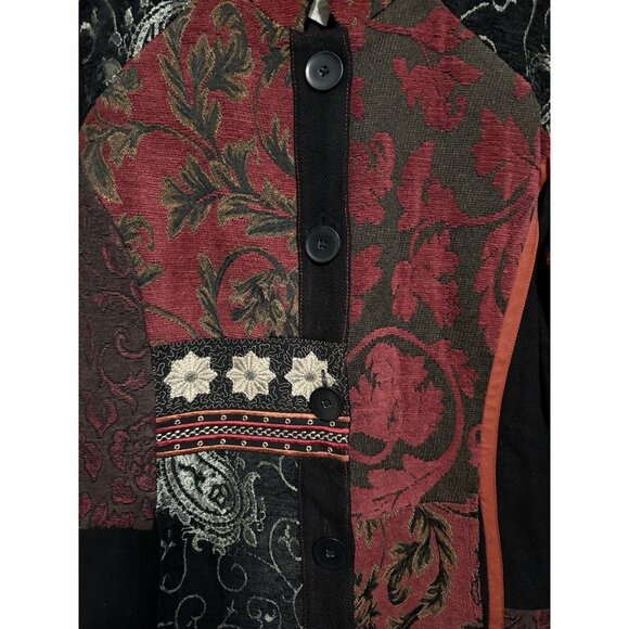 Chico's Jacket Antique Jacquard Mix Topper Mid Length Size M Chico’s 1 - Picture 2 of 6